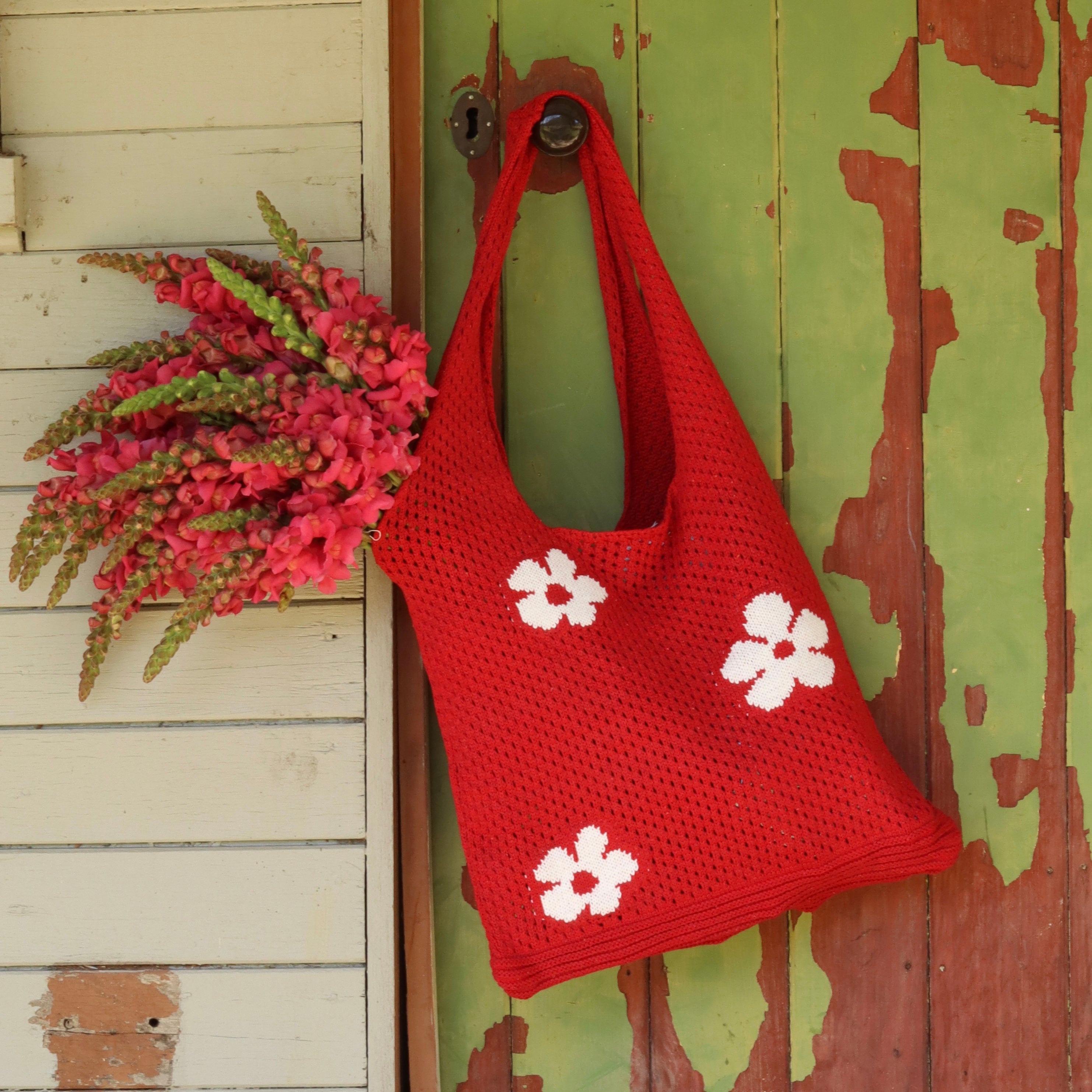 Flower Market Tote - Red
